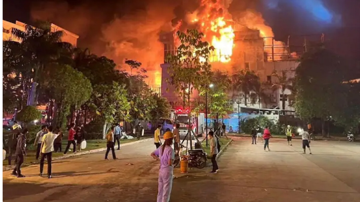 10 killed, people leap out of windows to escape massive fire at Cambodia casino