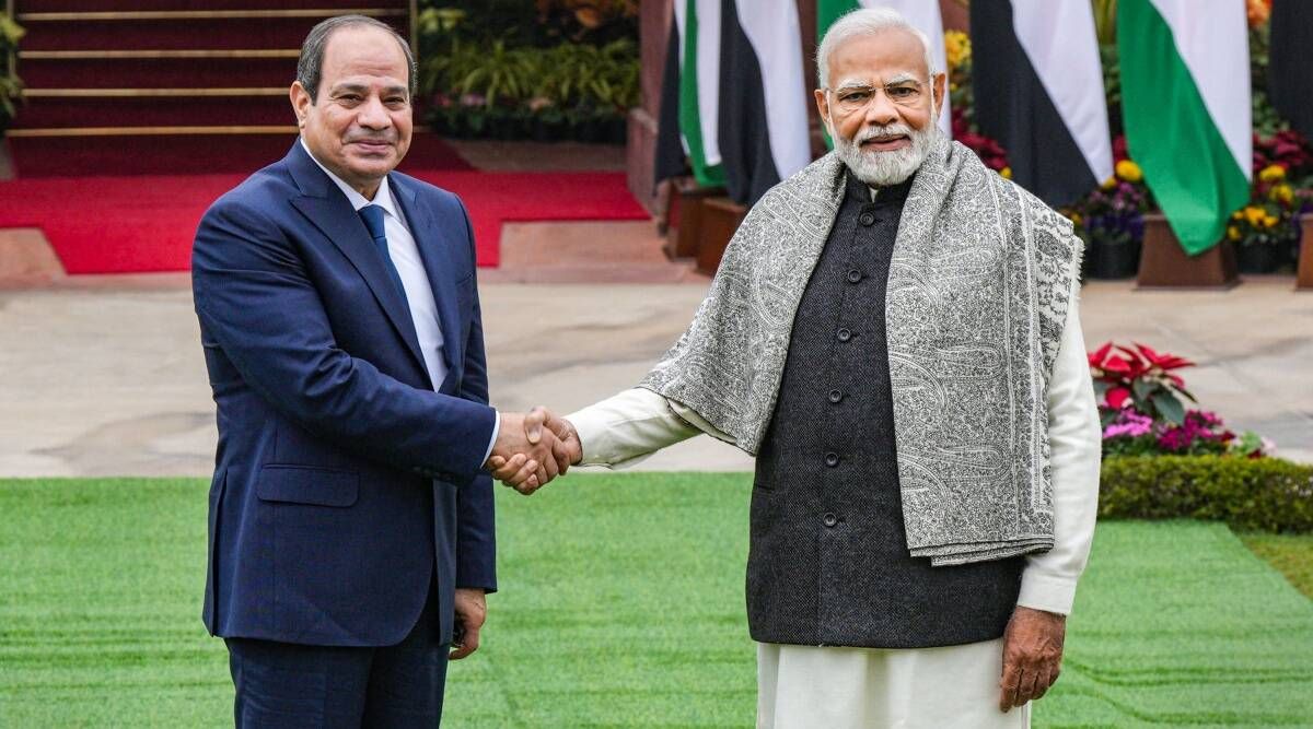 Egypt's President Arrives in India for 74th Republic Day